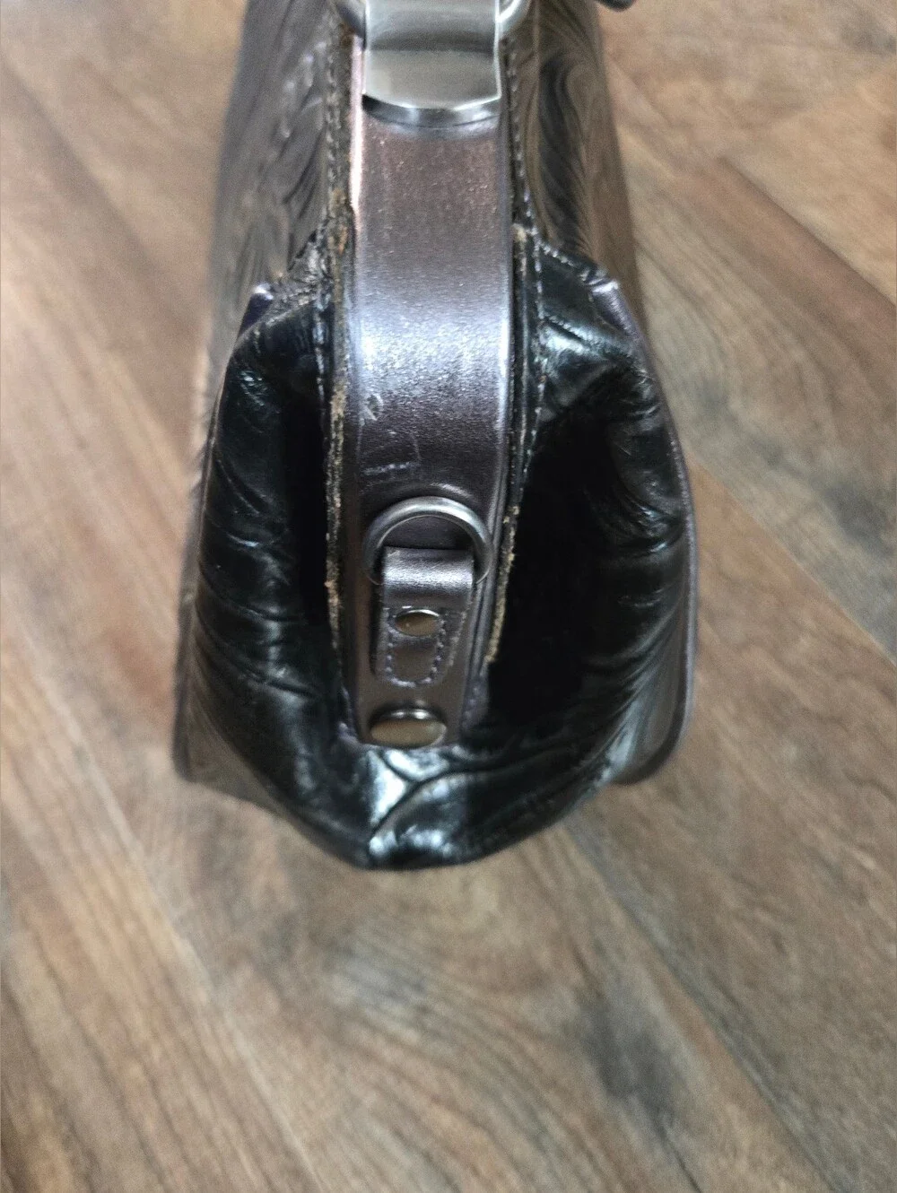 Patricia Nash Floral Metallic Black Handbag
